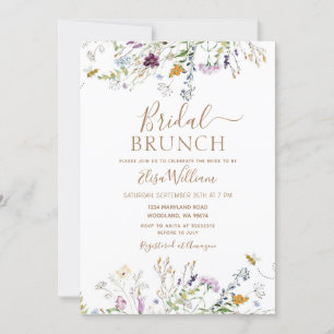 Bee and Wildflower Bridal Brunch Invitation