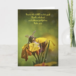 Bee and Wildflowers Scripture Card Psalm 37:3