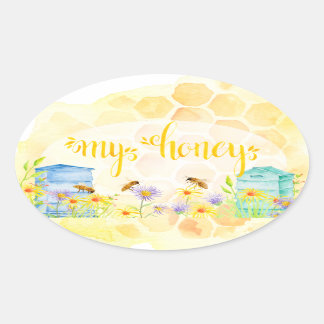 Bee Apiary Honey Jar Stickers