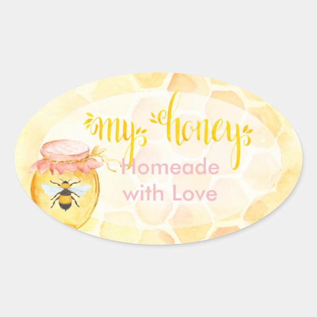 Bee Apiary Honey Jar Stickers (Front)