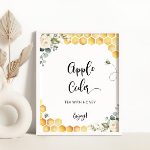 Bee Apple cider sign. Drinks table  Poster