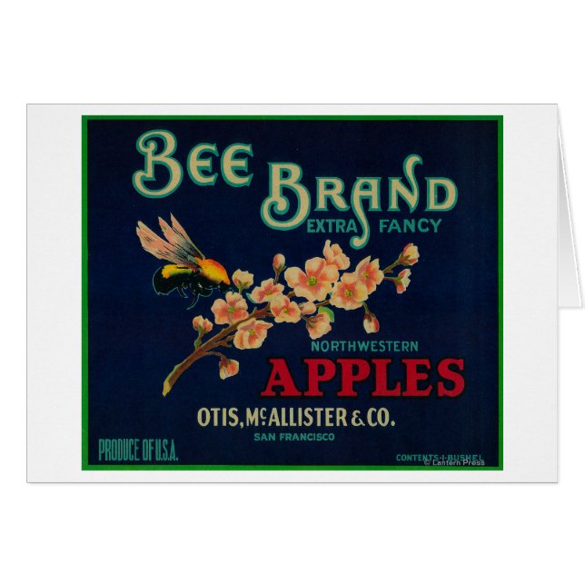 Bee Apple Crate Label (Front Horizontal)