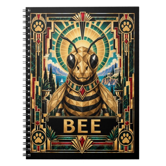 Bee, Art Deco Wildlife Notebook (Front)