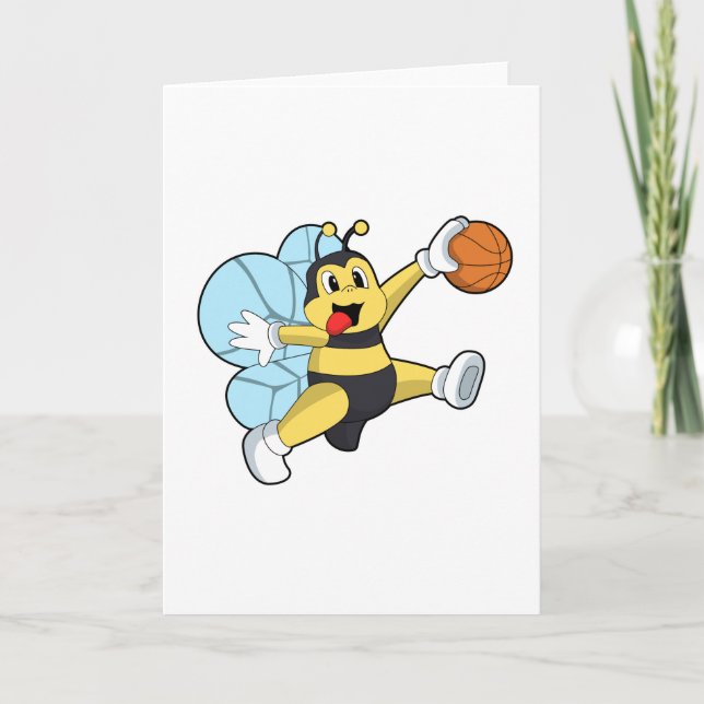Bee as Basketball player with Basketball Card (Front)