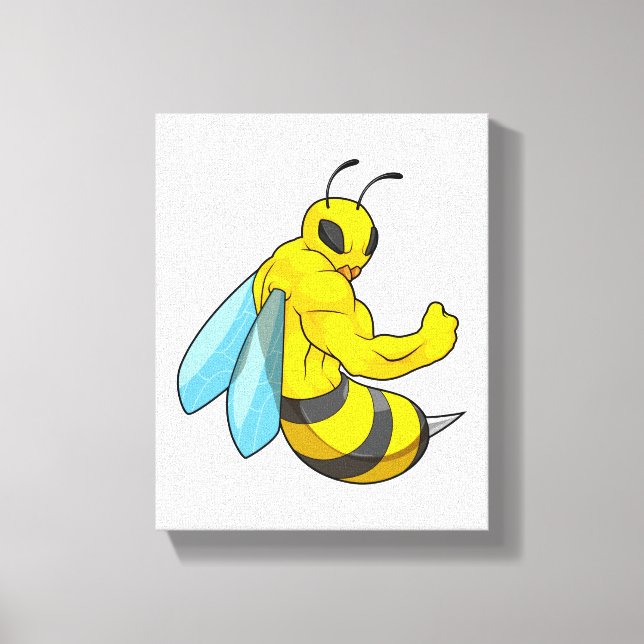 Bee as Bodybuilder Canvas Print (Front)
