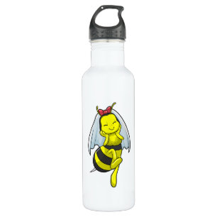 Bee as Bride at Wedding with Veil 710 Ml Water Bottle