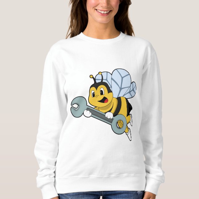 Bee as Mechanic with Wrench Sweatshirt (Front)
