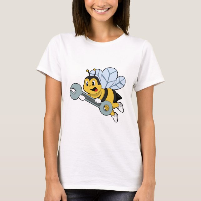 Bee as Mechanic with Wrench T-Shirt (Front)