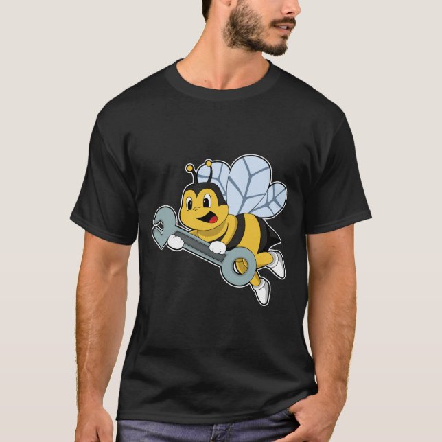 Bee as Mechanic with Wrench T-Shirt (Front)