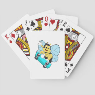 Bee as Skater with Skateboard Playing Cards