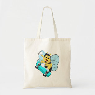 Bee as Skater with Skateboard Tote Bag