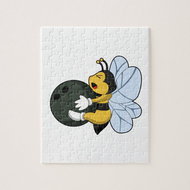 Bee at Bowling with Bowling ball Jigsaw Puzzle (Vertical)