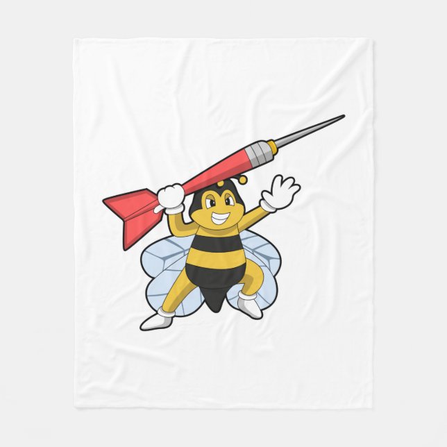 Bee at Darts with Dart.PNG Fleece Blanket (Front)