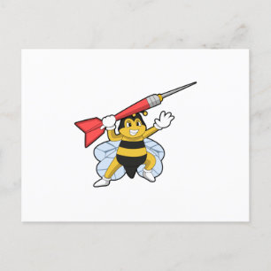 Bee at Darts with Dart.PNG Postcard