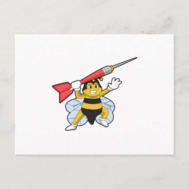 Bee at Darts with Dart.PNG Postcard (Front)