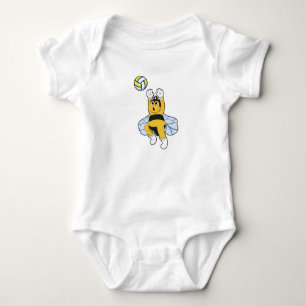 Bee at Volleyball Sports Baby Bodysuit