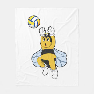 Bee at Volleyball Sports Fleece Blanket