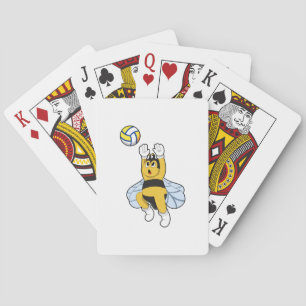Bee at Volleyball Sports Playing Cards