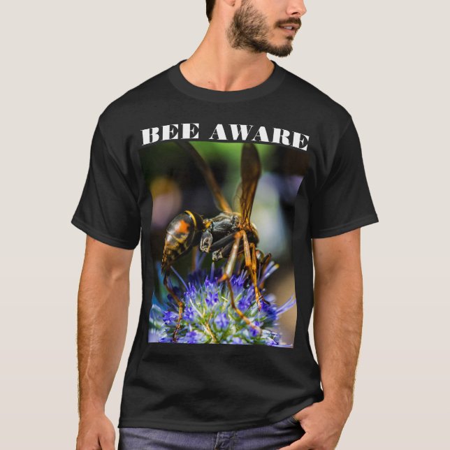 Bee Aware Men's Basic Dark T-Shirt (Front)