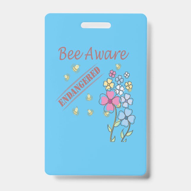 Bee Aware - Save the Bees Badge (Front)