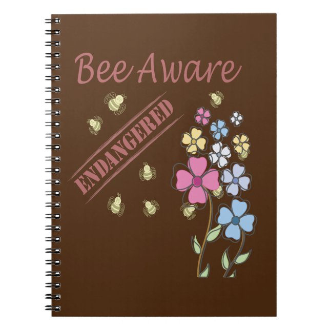Bee Aware - Save the Bees Notebook (Front)
