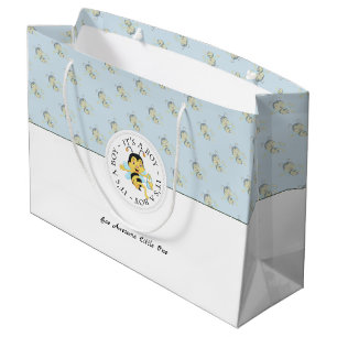 Bee Awesome Baby Boy   Personalized Monogram Large Gift Bag