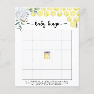 Bee Baby shower bingo game