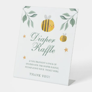 Bee baby shower books and gifts  pedestal sign