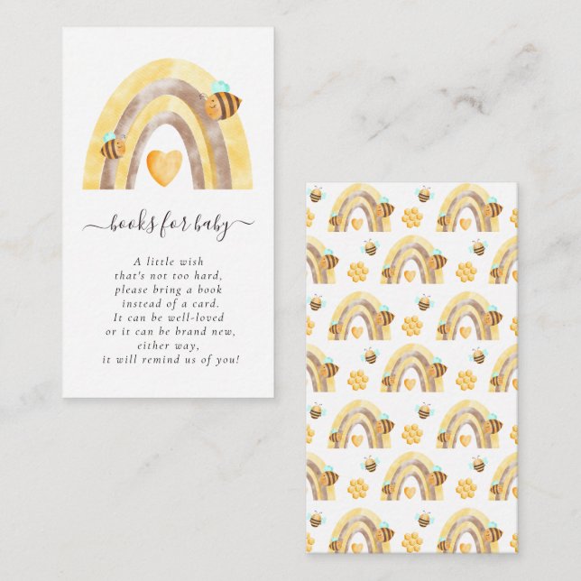 Bee Baby Shower Books for Baby  Enclosure Card (Front/Back)