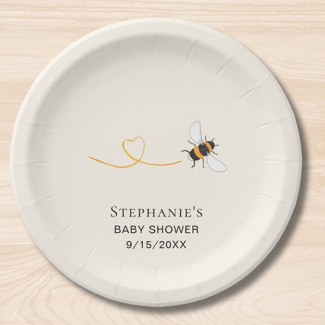 Bee Baby Shower Custom Paper Plate (Creator Uploaded)