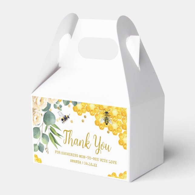 Bee Baby Shower Favor Box (Front Side)