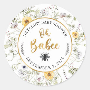 Bee Baby Shower Favour Sticker