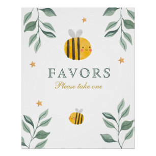 Bee baby shower favours poster