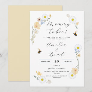 Bee Baby Shower Floral Baby Shower Mommy to Bee Invitation