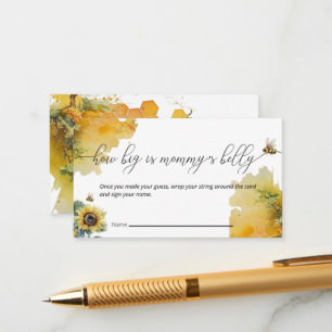 Bee Baby Shower   How Big is Mommy's Belly Game  Enclosure Card