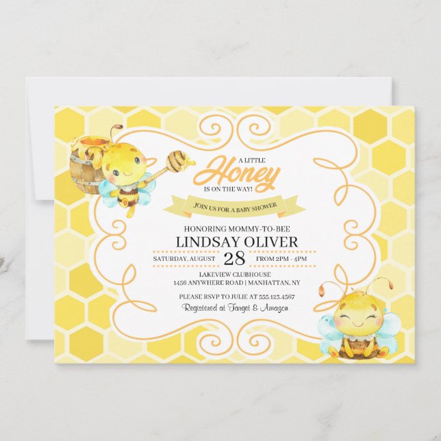 Bee Baby Shower Invitation (Front)