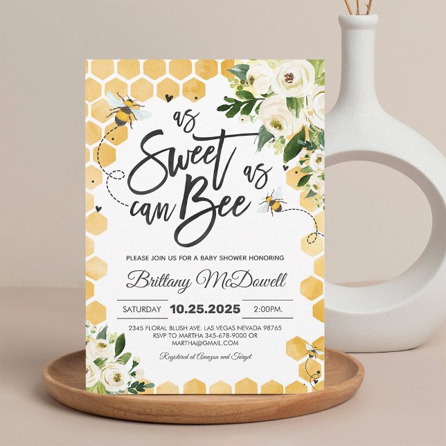 Bee Baby Shower Invitation Gender Neutral (Creator Uploaded)