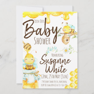 Bee Baby Shower Invitation (Pregnancy Announcement