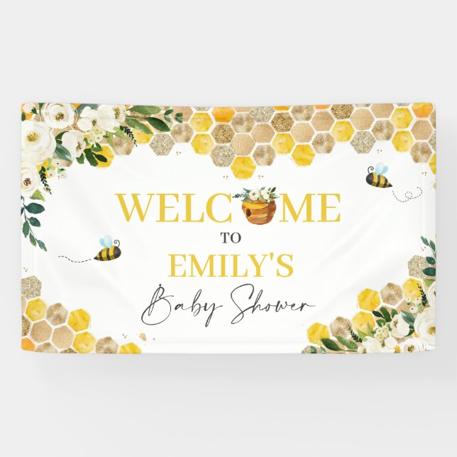 Bee Baby Shower Mommy To Bee Gender Neutral Banner (Horizontal)