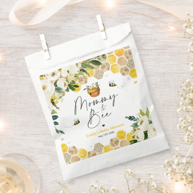 Bee Baby Shower Mommy To Bee Gender Neutral Decor  Favour Bag (Clipped)