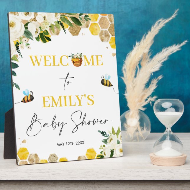 Bee Baby Shower Mommy To Bee Gender Neutral  Plaque (Side)