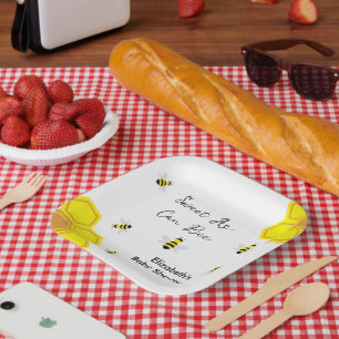 Bee Baby Shower Paper Plate