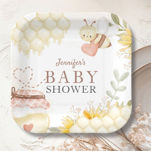 Bee Baby Shower Paper Plates
