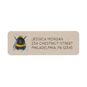 Bee Baby Shower Return Address Label
