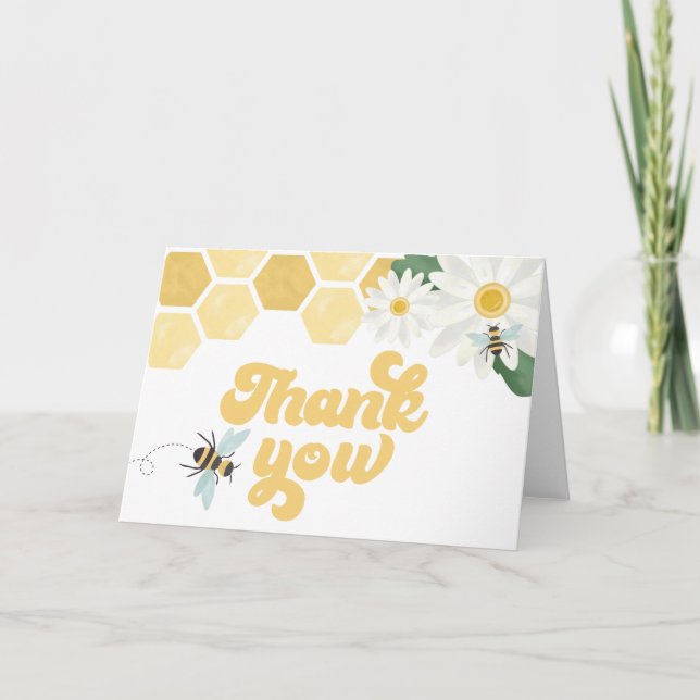 Bee Baby Shower Thank You Card (Front)