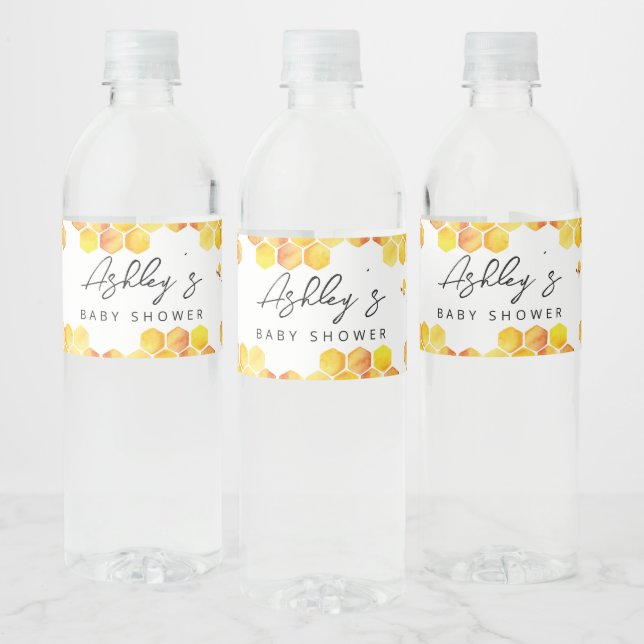 Bee baby shower water bottle label (Bottles)