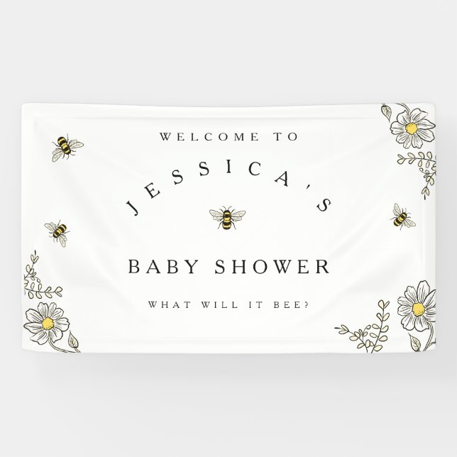 Bee Baby Shower Welcome for Bumble Bee Shower  Banner (Horizontal)