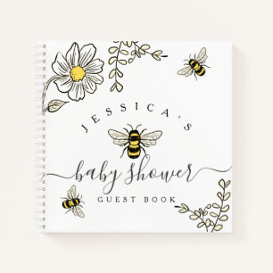Bee Baby Shower Welcome for Bumble Bee Shower Gue Notebook
