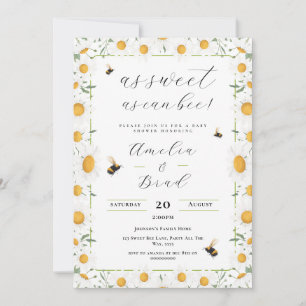 Bee Baby Shower White Daisies Mommy To Bee Sweet Invitation
