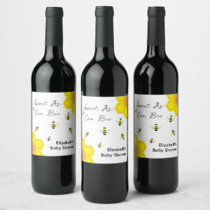 Bee Baby Shower Wine Label